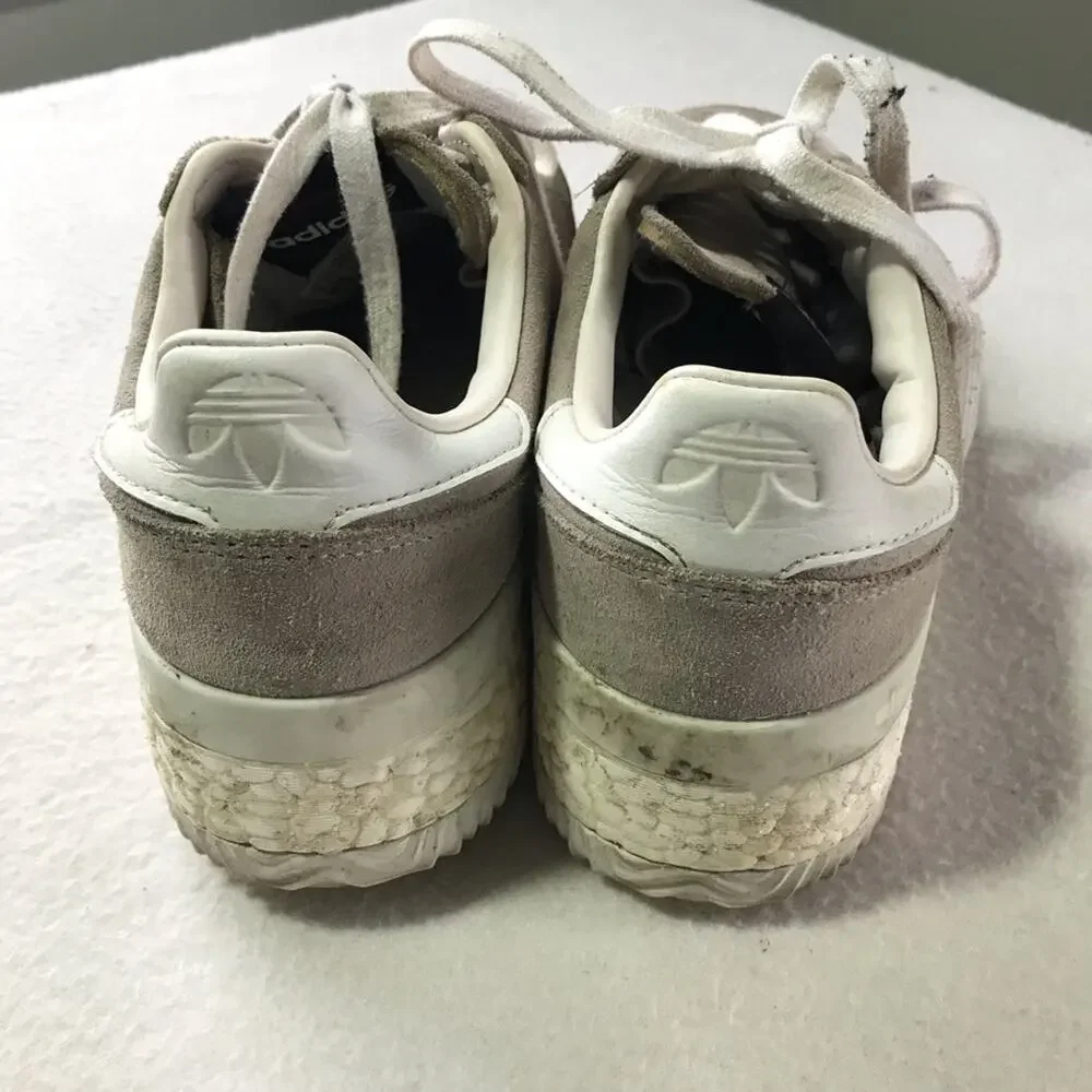 Adidas x Alexander Wang b-ball soccer grey suede leather low top sneakers 7